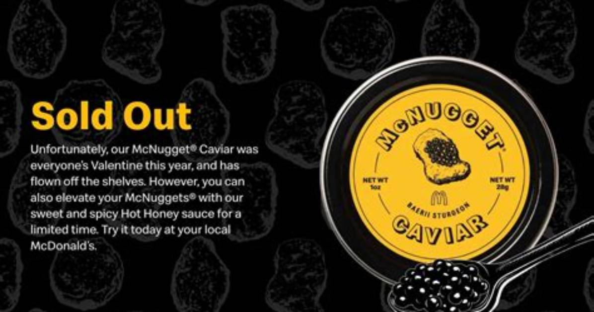Mcdonald's Mcnugget Caviar Kits Sell out Instantly: Full Timeline of the Drop Day Meltdown